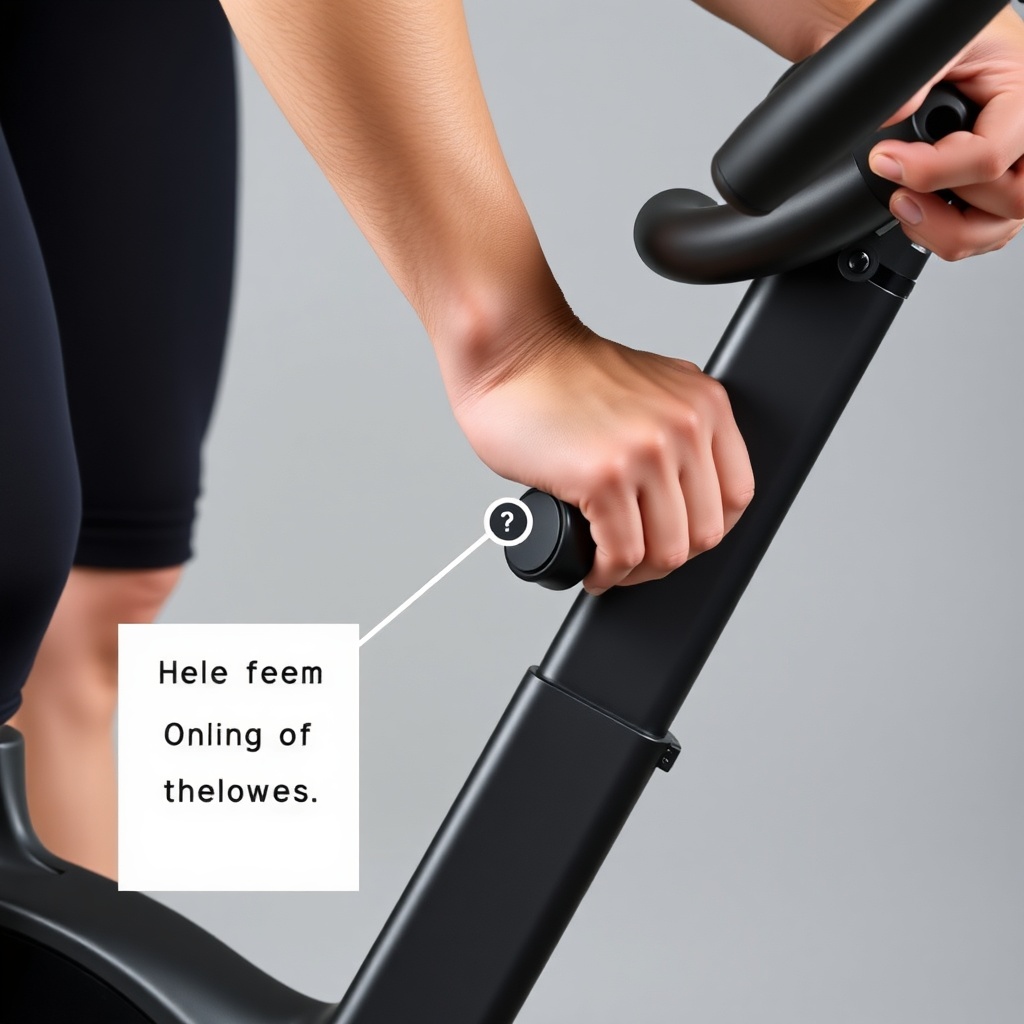 <clean photorealistic photo/illustration of a user adjusting the stride length pin on the