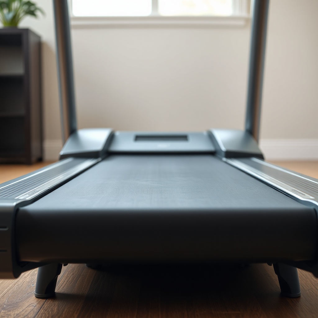 A photorealistic mid‑shot of a NordicTrack Commercial 1750 treadmill from a low angle
