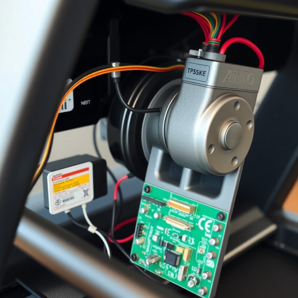 Close-up of a treadmill motor and controller board showing clean connections